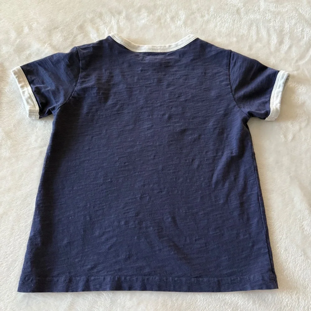 Polo Ralph Lauren Toddler‎ Ringer T-Shirt 3T Navy Graphic Logo Tee Short Sleeve